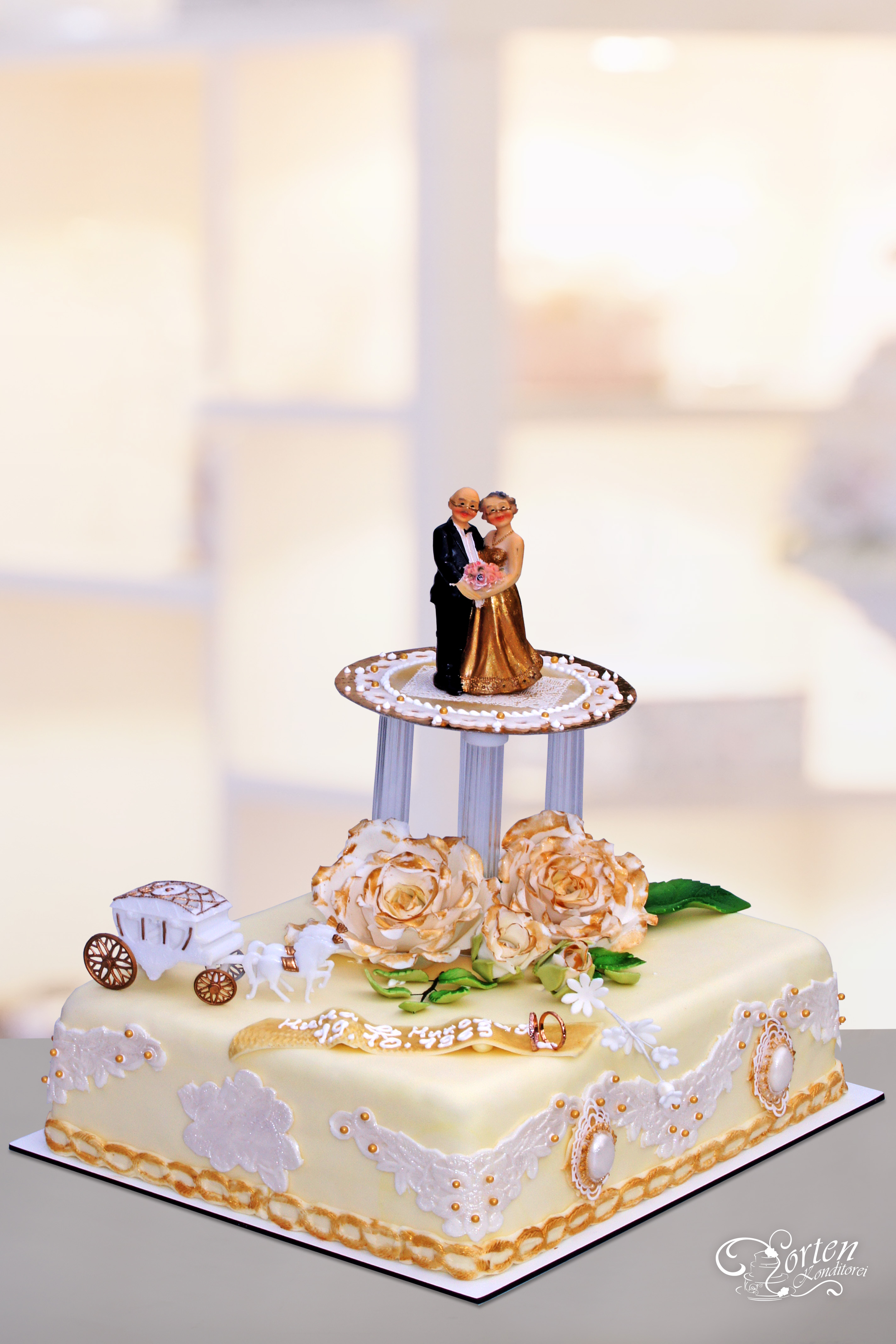 Torten-Thema Goldene Hochzeit